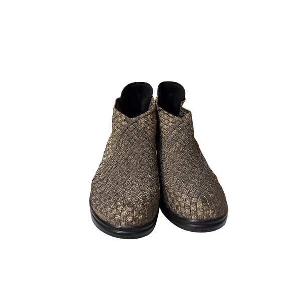 Bernie Mev Chesca Womens Woven Booties Size 8 Black & Bronze Heel - Picture 2 of 7